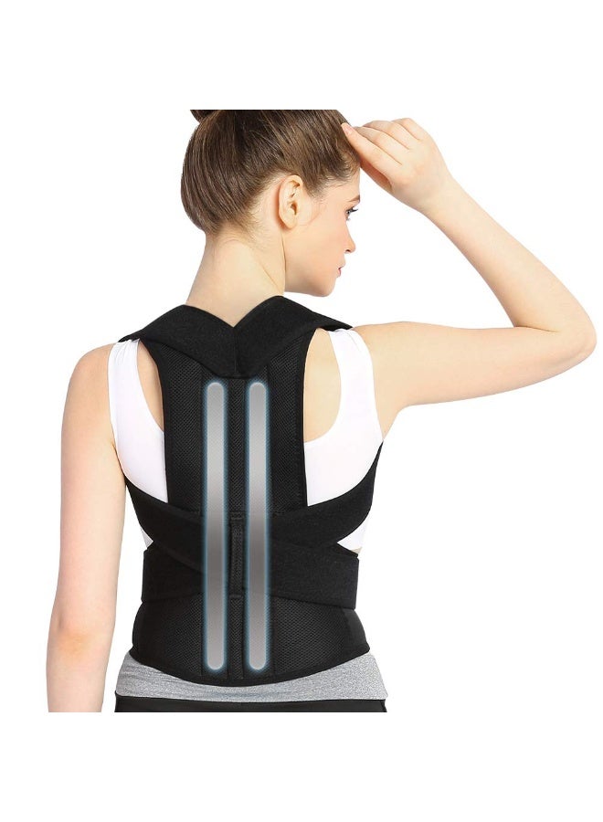 Premium Adjustable Posture Corrector & Back Support Belt - Ergonomic Brace for Neck, Shoulder, and Back Support - Effective Pain Relief & Spine Alignment - XL